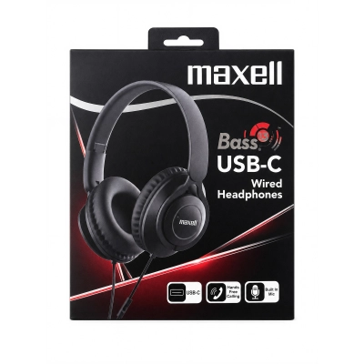 Maxell Bass 13 HD10 – Cuffie cablate USB-C nere nella confezione originale