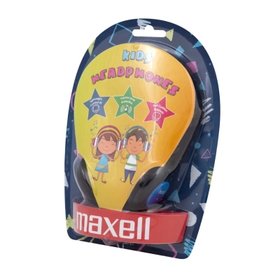 Maxell Kids Safe – Cuffie cablate azzurre per bambini con archetto regolabile e padiglioni imbottiti