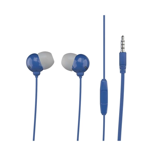 Maxell Plugz + Mic – Auricolari con cavo blu, microfono integrato e Jack da 3,5 mm