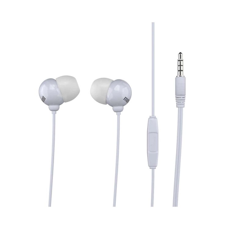 Maxell Plugz + Mic – Auricolari con cavo bianchi, microfono integrato e Jack da 3,5 mm