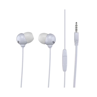 Maxell Plugz + Mic – Auricolari con cavo bianchi, microfono integrato e Jack da 3,5 mm