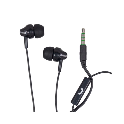 Maxell EB875 auricolari in-ear neri con microfono integrato e jack 3,5 mm – 304018
