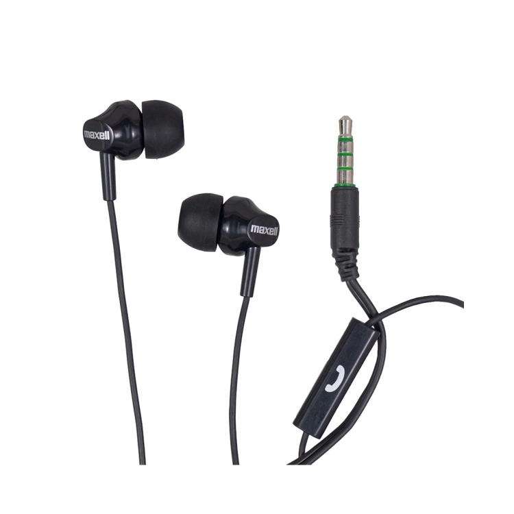 Maxell EB875 auricolari in-ear neri con microfono integrato e jack 3,5 mm – 304018