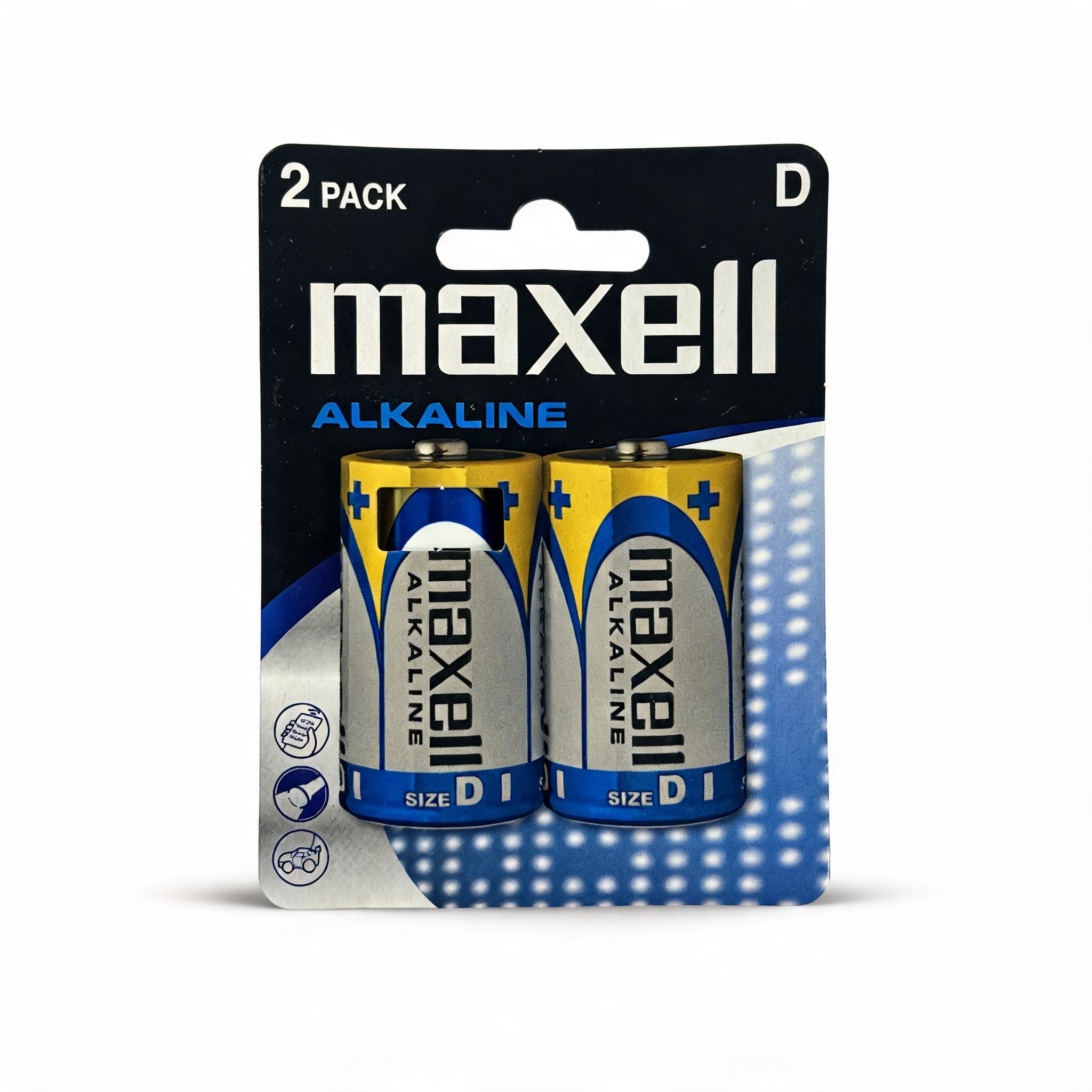 Batterie Maxell D LR20 torcia – 2 pezzi nel nuovo packaging senza plastica