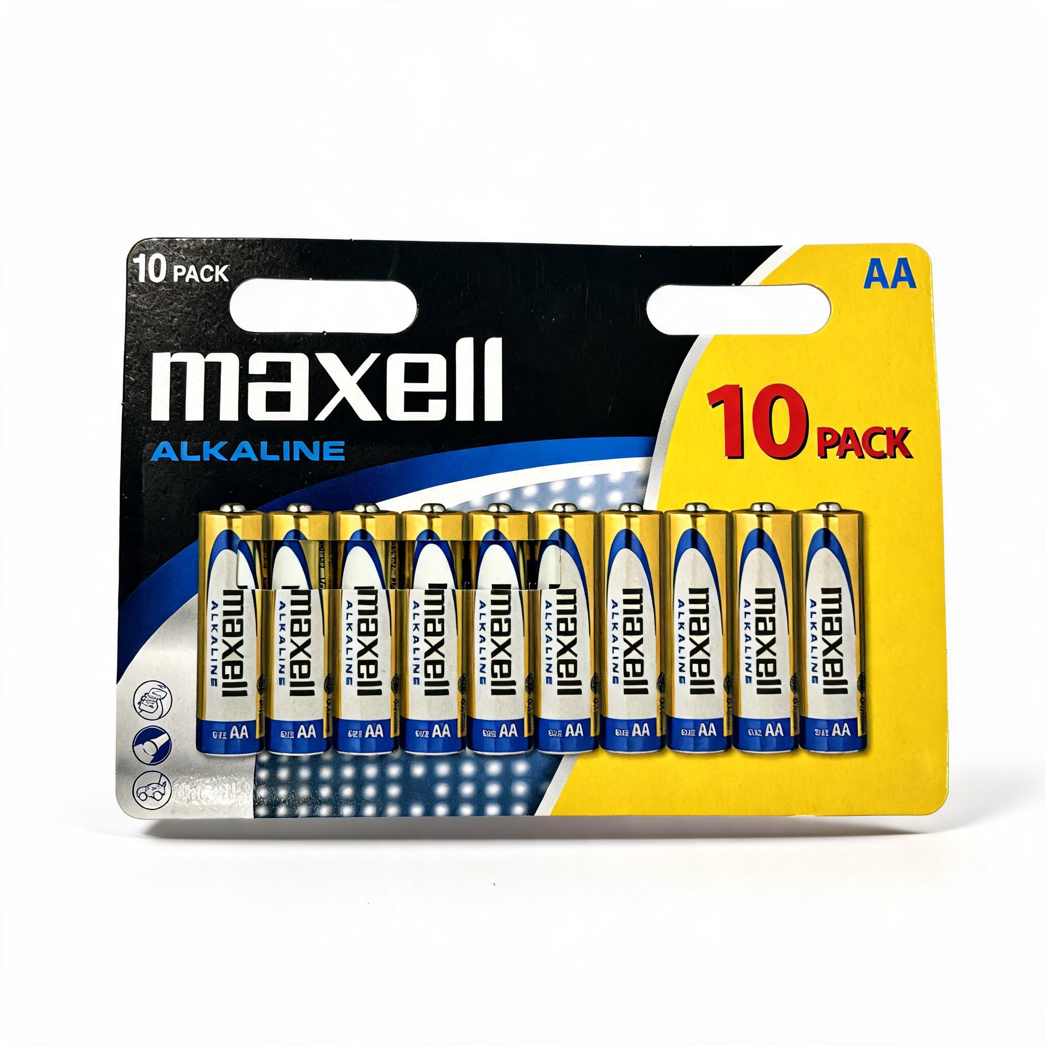 Batterie Maxell AA LR6 stilo – 10 pezzi nel nuovo packaging senza plastica